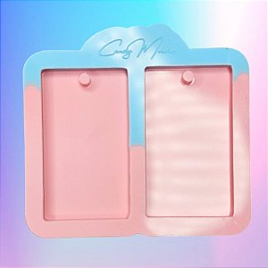 BAZAR - Molde de Silicone Duplo Placa Retângulo Com Furo Chaveiro Foto