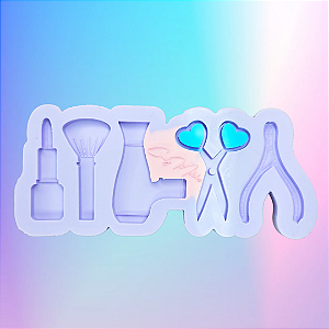 Molde de Silicone Kit Beleza 5 Cavidades