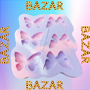 BAZAR - Molde de Silicone Pingente Borboleta 6 Cavidades