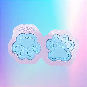 Molde de silicone Patinhas 2 Cavidades 3d - 4cm