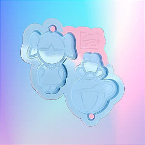 Molde de Silicone Menino Menina 2 Cavidades G