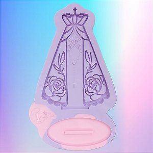 BAZAR - Molde de Silicone Nossa Senhora com Base 12cm