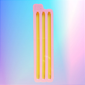 Molde de Silicone Caneta Lisa 3 Cavidades Super Slin