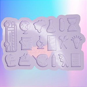 BAZAR - Molde de Silicone Volta às Aulas pingente 17 Cavidades