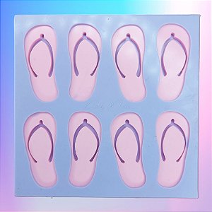BAZAR- Molde de Silicone Sandálias 8 cavidades