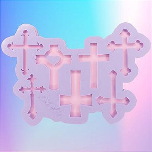 BAZAR - Molde de Silicone Cruz 7 Cavidades 5cm