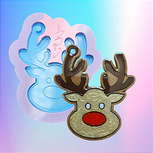 Molde de Silicone Enfeite de Natal Rena - 7cm