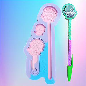 Molde de Silicone Caneta Coringa Baby - Pingente - Clips- Super Slim