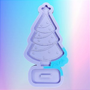 Molde de Silicone Árvore de Natal 15cm Detalhes Gravados
