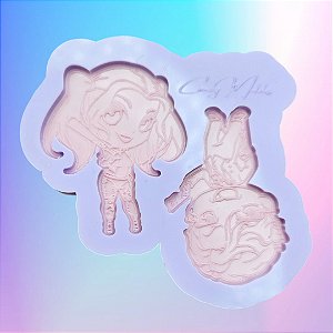 Molde de Silicone Arlequina e Coringa 5cm