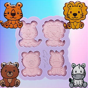 BAZAR - Molde de Silicone Safari I - 4 Cavidades