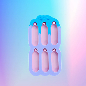 BAZAR - Molde de Silicone Tag Arredondado Pequeno 4cm