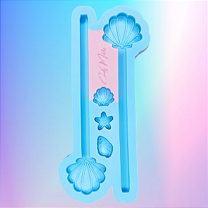 Molde de Silicone Caneta Concha 2 Cavidades Super Slim