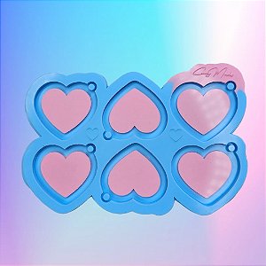 BAZAR - Molde de Silicone Coração Mini 4cm - 6 Cavidades