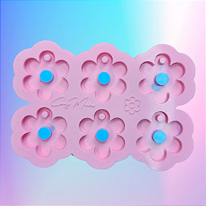 BAZAR - Molde de Silicone Flor II 6 Cavidades