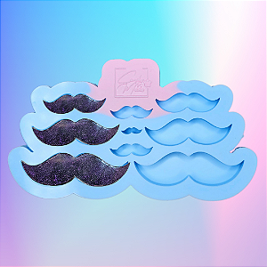 Molde de Silicone Bigode dia dos Pais - 9 Cavidades