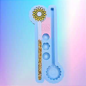 Molde de Silicone Caneta Super Slim - Flor III
