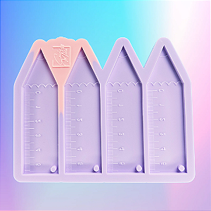 Molde de Silicone Lápis Régua 4 cavidades