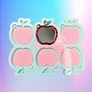 Molde de Silicone Maça Mini espelho 4cm - 6 Cavidades