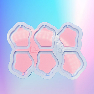 BAZAR - Molde de Silicone Orgânico Mini espelho 4cm - 6 Cavidades