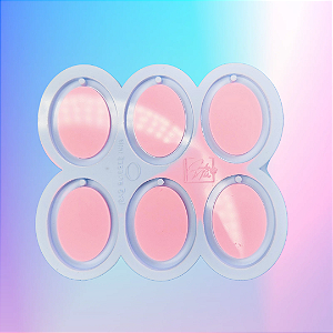 BAZAR - Molde de Silicone Oval Mini espelho 4cm - 6 Cavidades