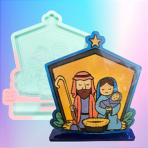 Molde de Silicone Presépio Natal 15cm com base