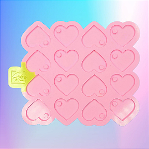 Molde de Silicone Coração 16 cavidades - 3mm