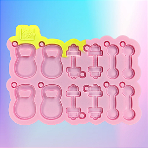 Molde de Silicone Pesos - Halteres - 12 Cavidades