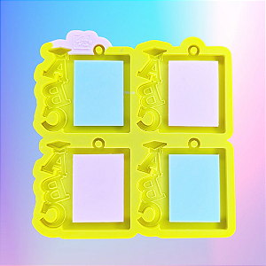 Molde de Silicone ABC Porta Retrato Formatura 4 Cavidades