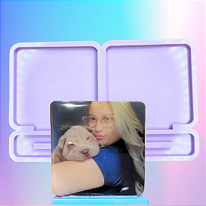 Molde de Silicone Placa Quadrada 2 Cavidades 8cm