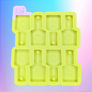 Molde de Silicone Esmalte COM Gravação 5cm - 8 cavidades