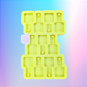 Molde de Silicone Esmalte COM Gravação 3,5cm - 11 cavidades
