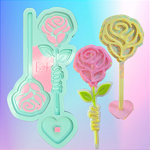 Molde de Silicone Caneta Super Slim Mãe Flor Com Base