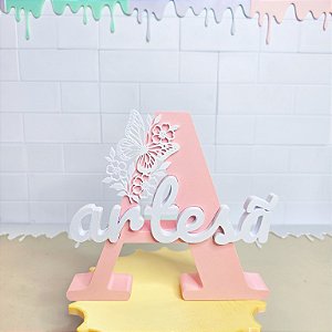 Letra inicial A com Nome Artesã + Aplicação