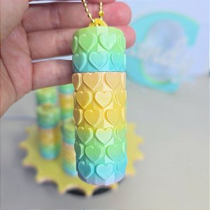 Chaveiro Porta Batom / Hidratante Labial - Corações - Impressão 3D