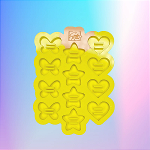 Molde de Silicone Passante Modelo II - Coração - Estrela - Borboleta