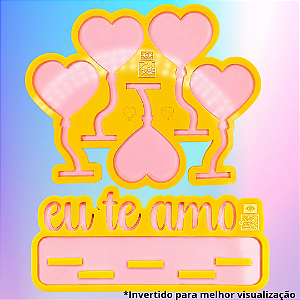 Molde de Silicone Eu Te Amo - Coração Balões - 9 Cavidades