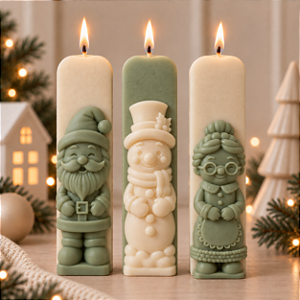 Molde de Silicone - Vela - Modelo II - Vovó - Boneco de Neve - Papai Noel