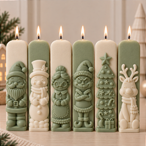Molde de Silicone - Vela - KIT Modelo I e Modelo II - Rena - Árvore de Natal - Grinch - Vovó - Boneco de Neve - Papai Noel