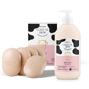 Combo Cuide-se Bem Deleite: Loção Corporal 400ml + Sabonete em Barra 5x80g