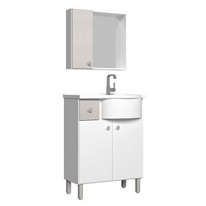 BALCAO BERTAZOLI POP 065 + ESPELHEIRA BRANCO