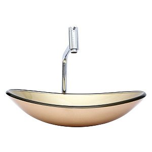 CUBA VIDRO CANOA DOURADO - VILDREX