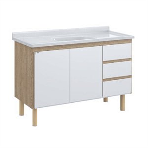 BALCAO RORATO COZINHA ATENAS SEM PIA 116,2cm BRANCO