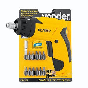PARAFUSADEIRA BAT PBV 120 3,6V KIT C/12PCS - VONDER
