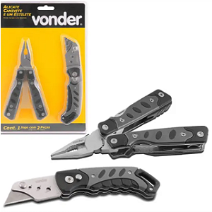 ALICATE/CANIVETE + ESTILETE JG C/2PC - VONDER