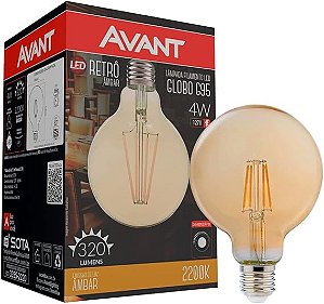 LAMPADA LED RETRO GLO G95 AMB2200K 4W - AVANT