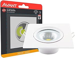 SPOT LED SUPIMPA QUADR. 7W 3000K - AVANT