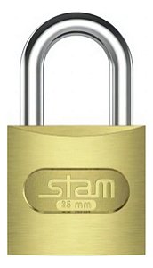 Cadeado Zamac Latonado E Coat 35mm Segurança Nivel 2 Stam Cor Dourado