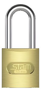 Cadeado 25mm C/ Haste Média (35mm) Latonado - Stam Cor Dourado