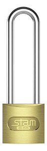 Cadeado Latão Com Chave Haste Longa 30mm Stam Cor Dourado